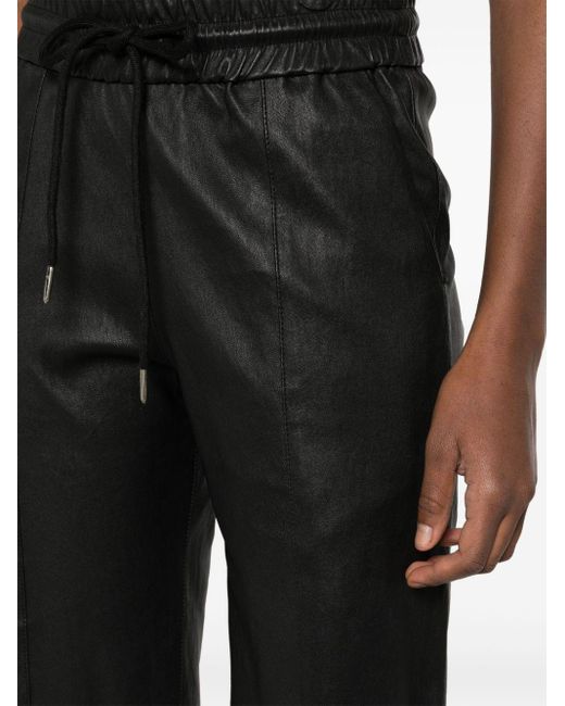 SPRWMN Black Drawstring Leather Shorts