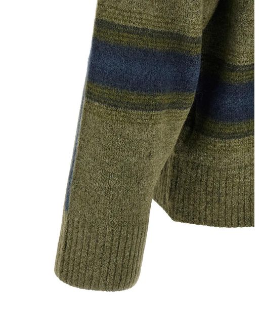 Adidas Green Baja Clot Striped Hoodie for men