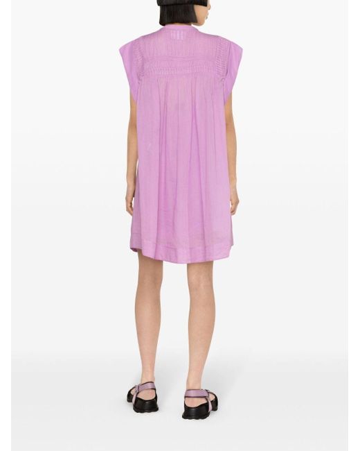 Isabel Marant Purple Leazali Pintuck Midi Dress