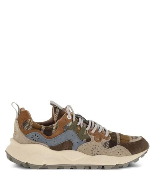 Flower Mountain Brown Yamano 3 Panelled Sneakers