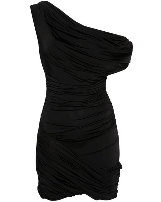 Robe courte à fronces Magda Butrym en coloris Black