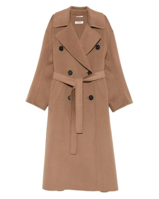 Max Mara Natural Double-Breasted Belted Coat