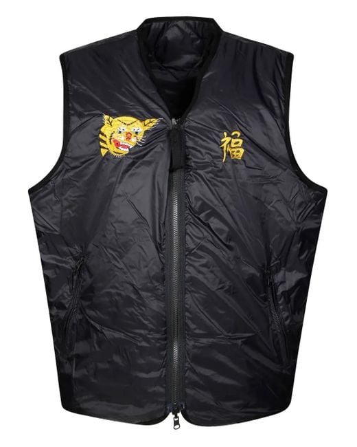 Taion Black Quilted Reversible Gilet for men