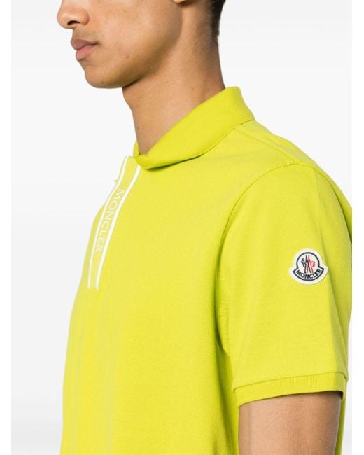 Polo en coton à logo appliqué Moncler pour homme en coloris Yellow