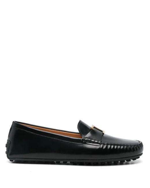 Tod's Black City Gommino Leather Loafers