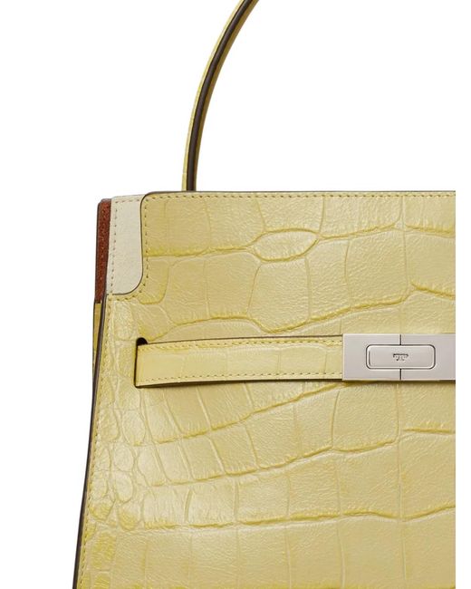 Tory Burch Metallic Small Lee Radziwill Embossed Double Bag
