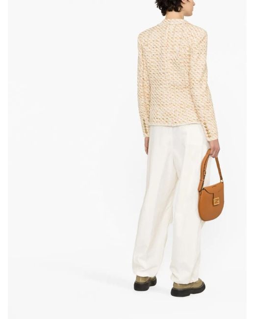 Blazer de tweed Balmain de color Natural