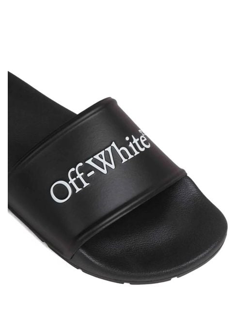 Off-White c/o Virgil Abloh White Bookish Logo Slides for men