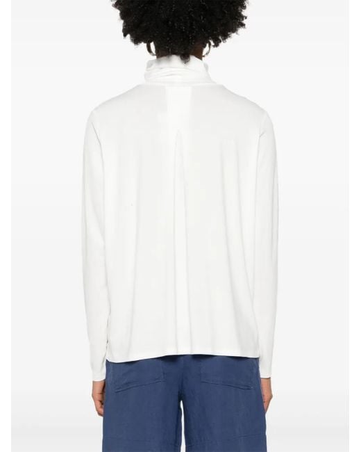 Marc O' Polo T-Shirt Met Col En Lange Mouwen in het White
