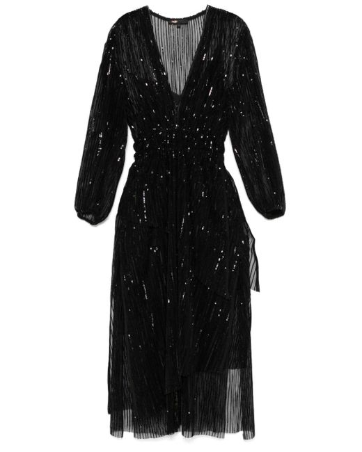 Maje Black Sequinned Maxi Dress