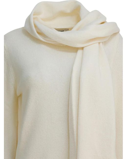 Sandbeige White Pullover Mit Fransen