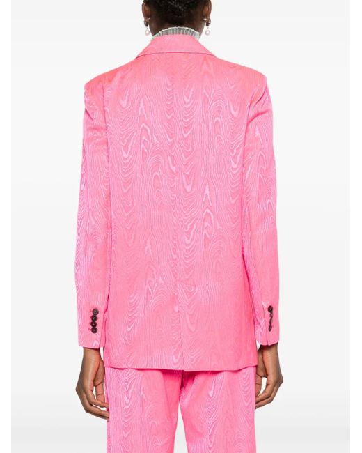 Forte_forte Pink Singles-Breasted Marbled-Jacquard Blazer