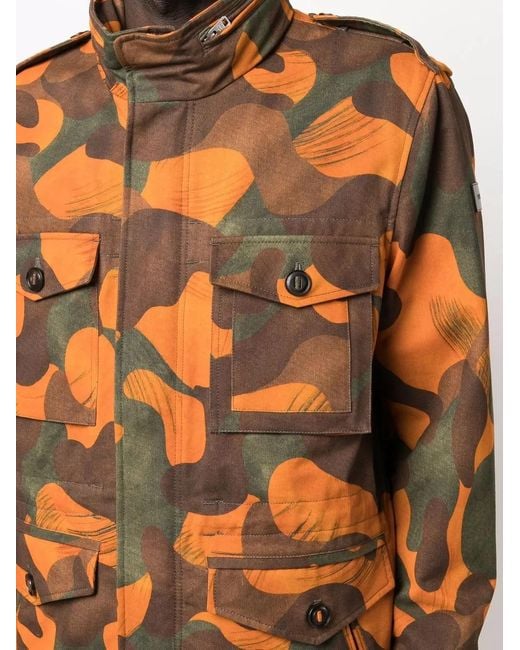 Woolrich Orange Camouflage-Print Jacket for men