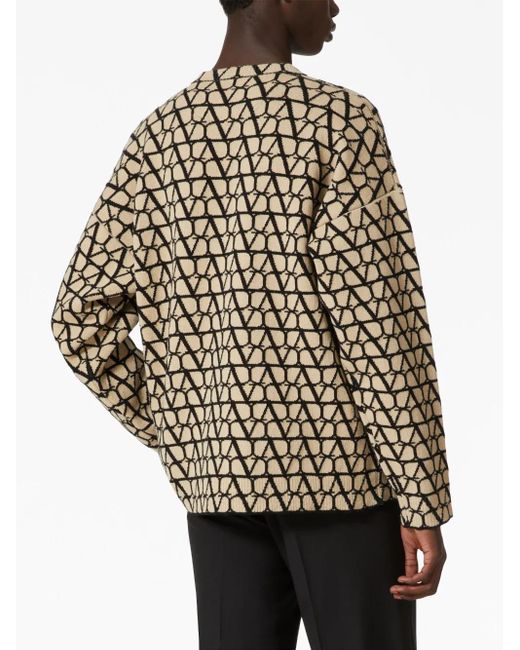 Valentino Garavani Black Toile Iconographe Wool Jumper for men