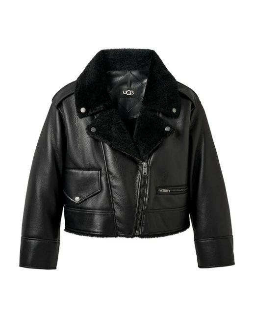 Ugg Black Zip-Up Moto Jacket