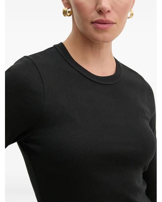 A.L.C. Black Ribbed Long-Sleeve T-Shirt