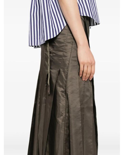 Sacai Green Wickelrock Mit Falten