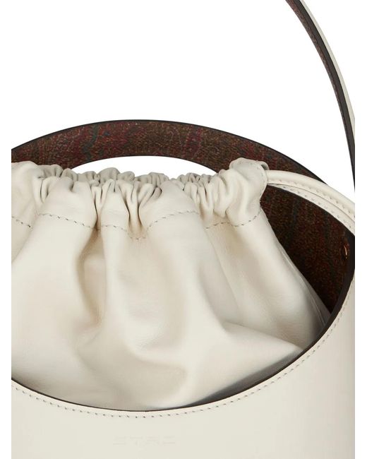 Etro White Medium Saturno Bucket Bag