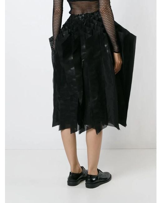 Junya Watanabe Black Plissierter Rock Mit Zieharmonika-Design