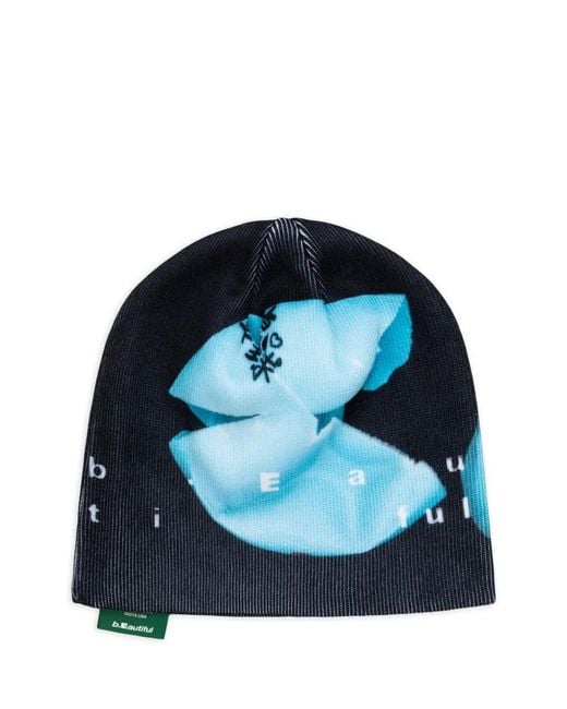 b.Eautiful Blue Logo Beanie Hat