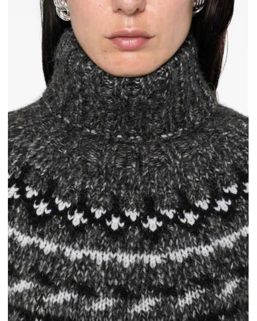 P.A.R.O.S.H. Laila Trui Met Hoge Hals En Patroon in het Black