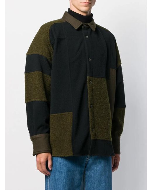 Ambush Black Patchwork Fleece Jacket for men