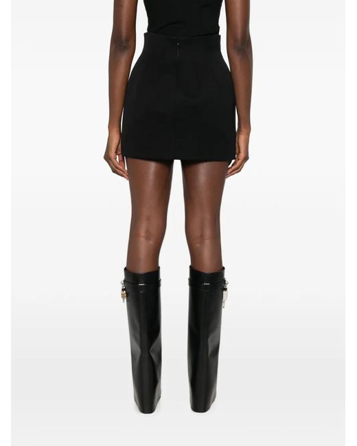 Mugler Black High-Waisted Mini Skirt