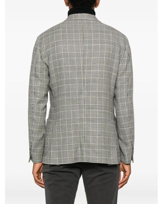 Lardini Gray Checked Two-Button Blazer for men