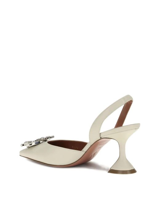 AMINA MUADDI Metallic 70Mm Begum Crystal-Embellished Slingback Mules
