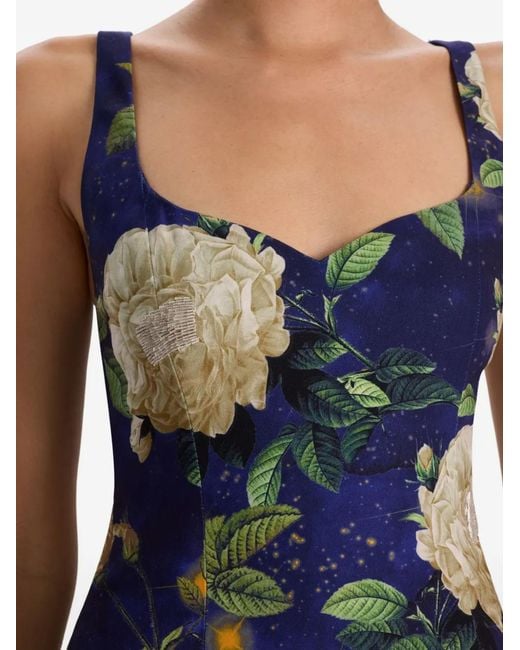 Alice + Olivia Blue Printed Mini Dress