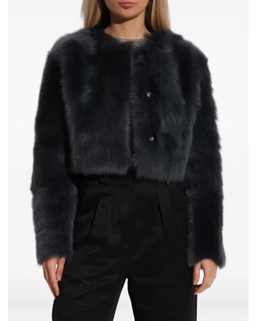IRO Black Sheepskin Cropped Jacket