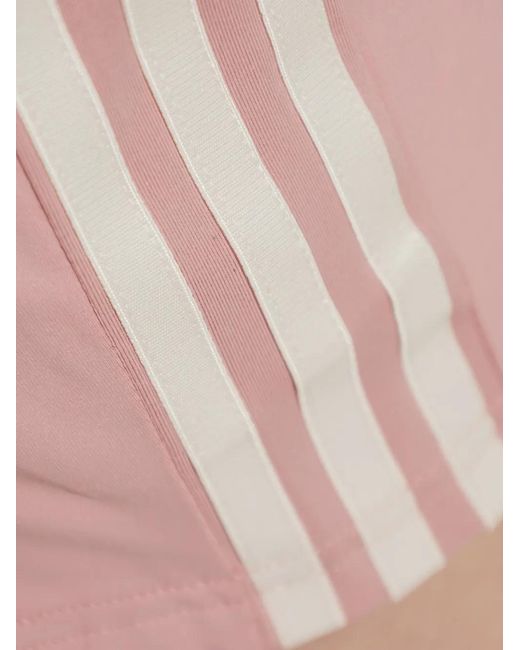 Adidas Pink Logo-Embroidered Side-Stripe Dress