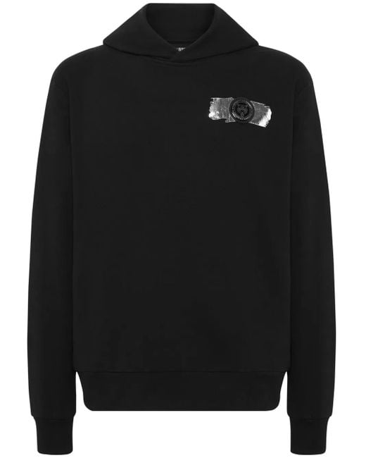 Felpa Con Cappuccio di Philipp Plein in Black da Uomo