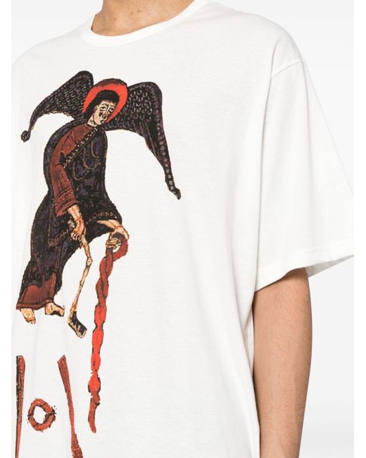 Camiseta con estampado gráfico Yohji Yamamoto de hombre de color White