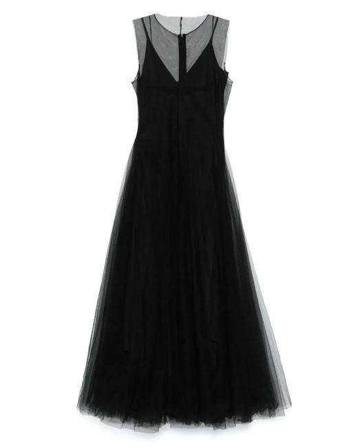 Marc Le Bihan Black Tulle Midi Dress