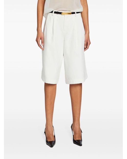 Pantalones cortos de vestir retroféte de color White