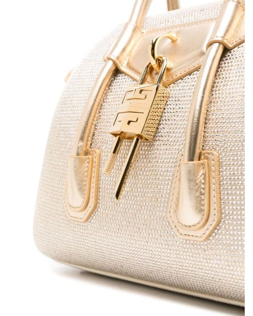 Mini sac à main Antigona à strass Givenchy en coloris Natural