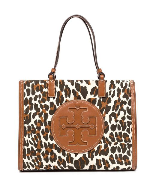 ella leopard canvas tote bag