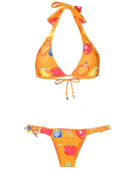 Amir Slama Orange Ensemble À Fruits Imprimés