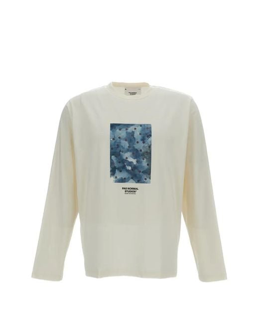 Pas Normal Studios White Long-Sleeve Printed T-Shirt for men