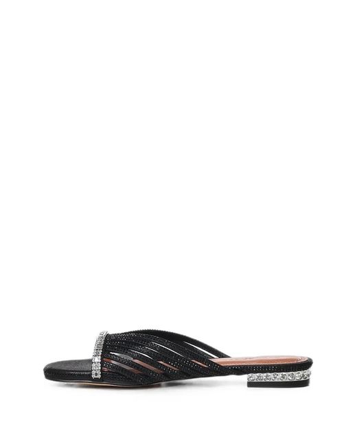 Kurt Geiger White Crystal Strap Flat Mules