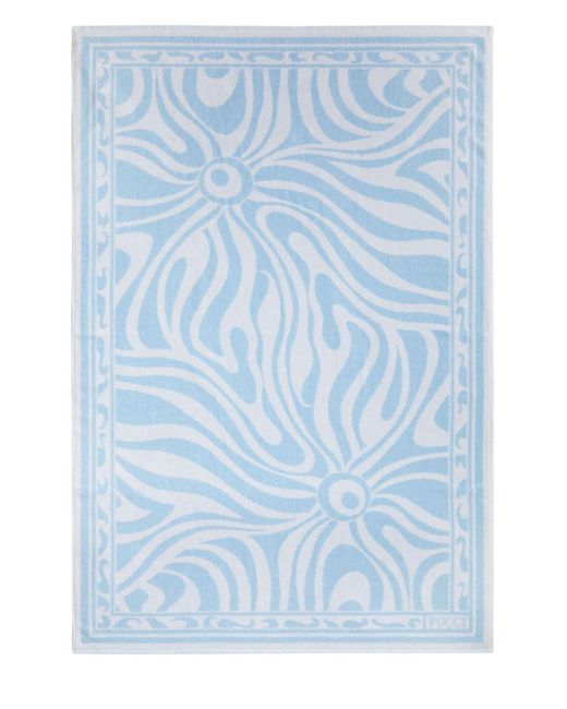 Emilio Pucci Blue Marmo-jacquard Cotton Towel