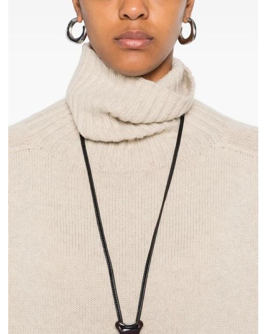 Bompard White Roll-Neck Raglan-Sleeve Sweater