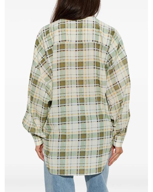 FRAME White The Gallery Check-Pattern Oversized Shirt