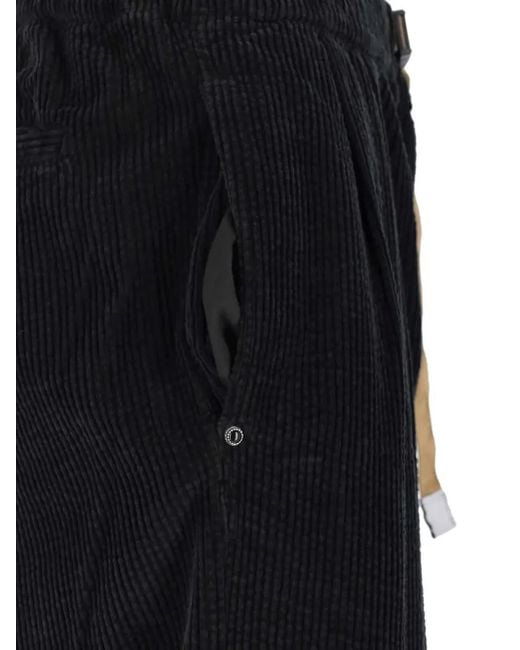 White Sand Ribfluwelen Broek Met Riem in het Black voor heren