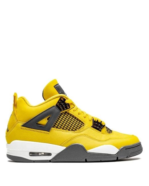 Nike Yellow Air 4 Retro "Lightning 2021" Sneakers for men