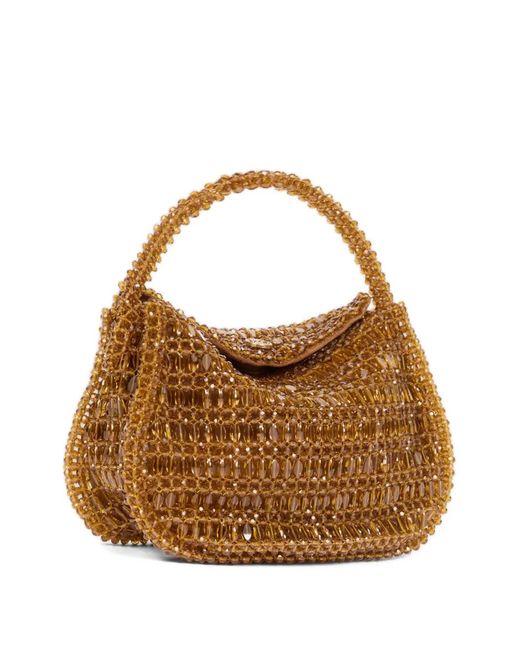 Etro Brown Small Pony Bag With Embroidered Beads