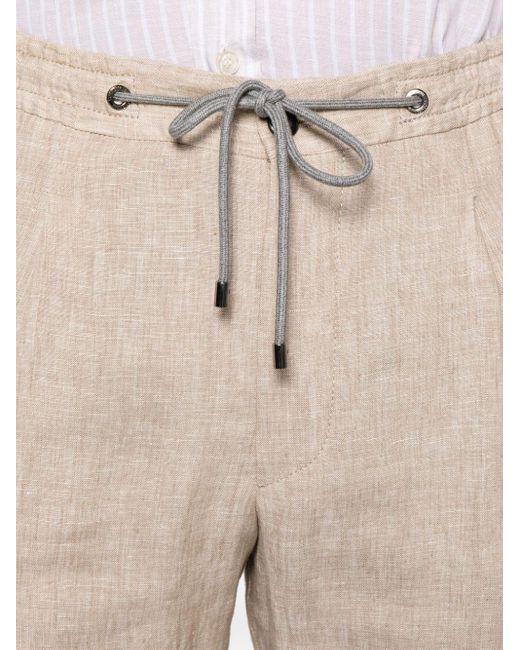 Corneliani Natural Elasticated-waist Linen Trousers for men