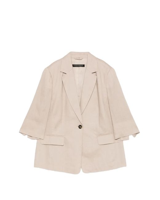 Marina Rinaldi Natural Mrnsabadel Buttoned Blazer