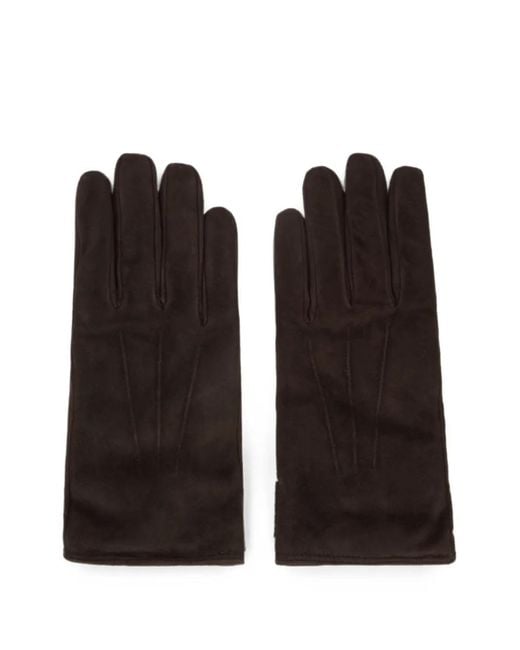 Moorer Black Press-Stud Gloves
